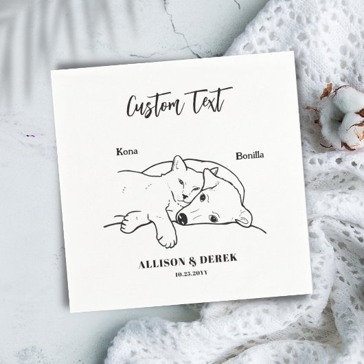 Einfach tun wir zu Hunde Katze Hochzeitstiefel Nam Serviette