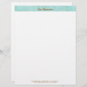 Einfach, Türkisblau, Aussehen der Wäsche, Minimali Briefbogen (Vorne/Hinten)