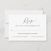 einfach | Two Guest Count Wedding RSVP Karte (Vorderseite)