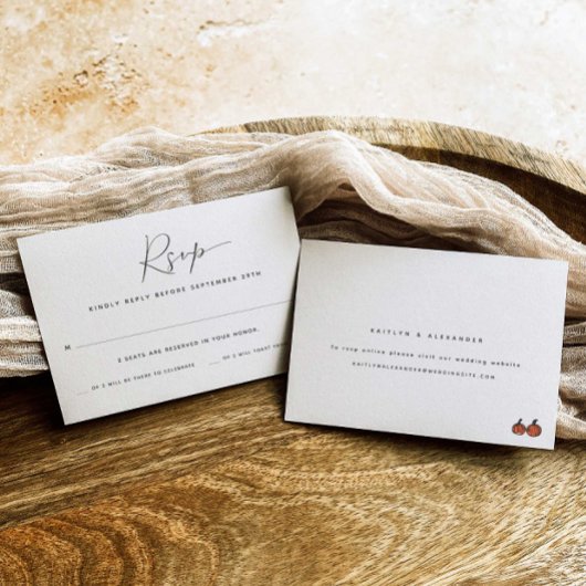 einfach | Two Guest Count Wedding RSVP Karte