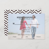 Einfach Typografie Foto Wedding RSVP Card (Vorne/Hinten)