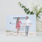 Einfach Typografie Foto Wedding RSVP Card Karte (Stehend Vorderseite)