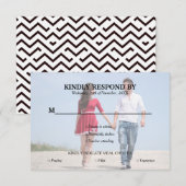 Einfach Typografie Foto Wedding RSVP Card Karte (Vorne/Hinten)