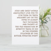 Einfach Typografie Spaß & informelle Hochzeit Einladung (Stehend Vorderseite)