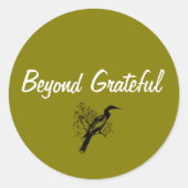 Einfach über dankbar danke runder aufkleber (Vorderseite)