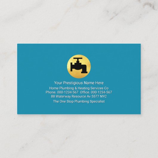 Einfach überdimensionales PLUMBER-Signaturplatzier Visitenkarte (Rückseite)