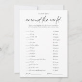 Einfach um die World Brautparty Game Card Einladung (Vorderseite)