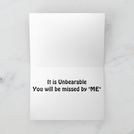 "EINFACH UNBEARBAR" VERLASSEND / ICH WERDE DICH FE KARTE (Innenseite)