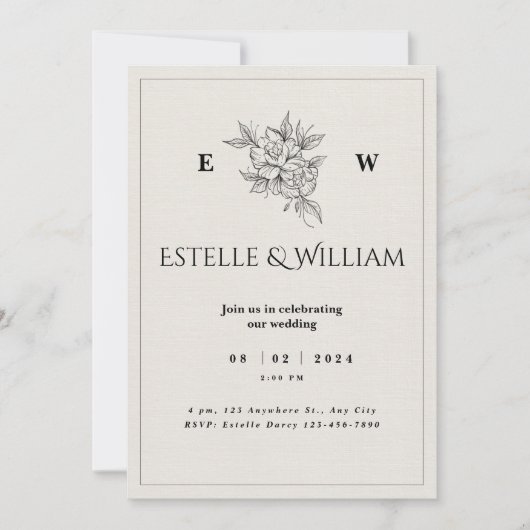 Einfach und afforable Rustic Wedding Einladungen (Vorderseite)