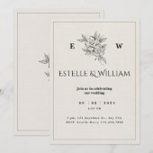Einfach und afforable Rustic Wedding Einladungen (Vorne/Hinten)