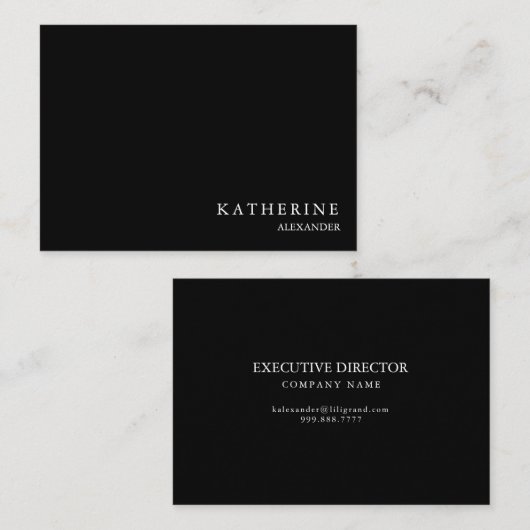 Einfach und Beruflich Schwarz Visitenkarte (Vorne/Hinten)