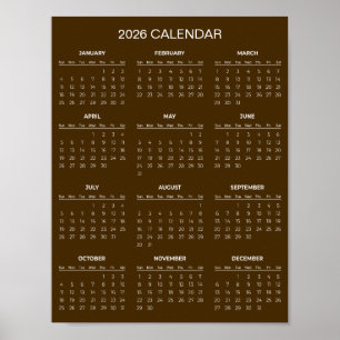Einfach und doch elegant 2026 Kalender    Poster