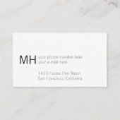 Einfach und einfach Beruflich Visitenkarte (Rückseite)