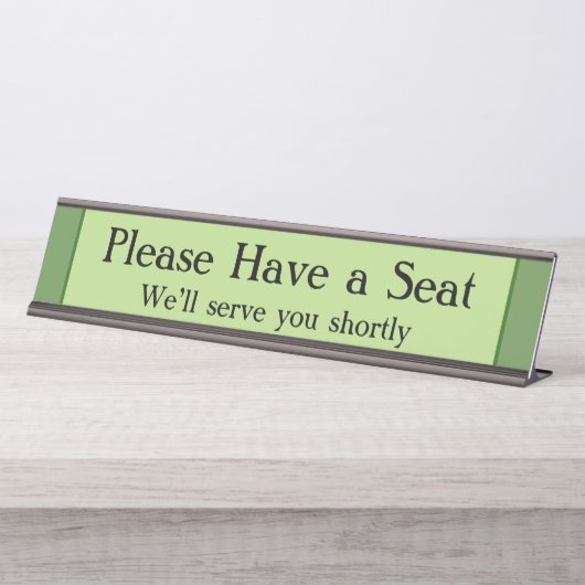 Einfach und einfach "Bitte setzen Sie sich!" Schreibtischnamensplakette (Vorderseite )