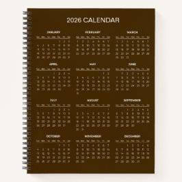 Einfach und Elegant 2026 Kalender | Notizblock
