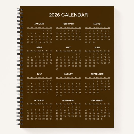 Einfach und Elegant 2026 Kalender | Notizblock (Vorderseite)