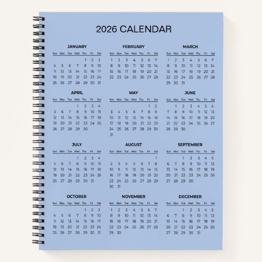 Einfach und Elegant 2026 Kalender | Notizblock (Vorderseite)