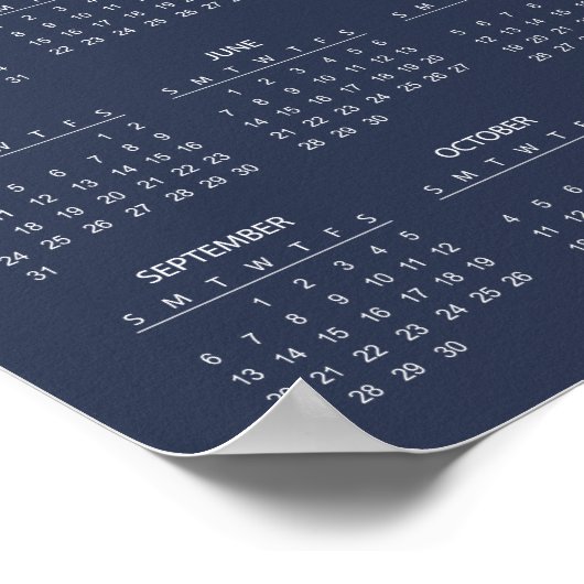 Einfach und Elegant 2026 Kalender | Poster (Ecke)