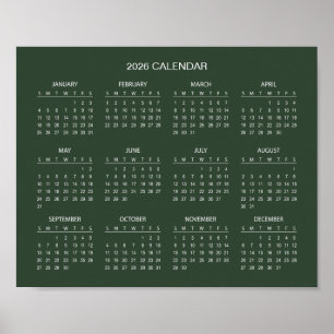 Einfach und Elegant 2026 Kalender    Poster