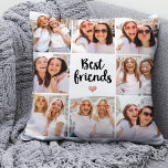 Einfach und elegant | Best Friends Heart Foto Coll Kissen<br><div class="desc">Dieses schicke Schwarz-Weiß-Kissen verfügt über ein Foto-Gitter mit acht persönlichen Fotos und eine moderne Schrift-Typografie, die "beste Freunde" sagt. Es gibt auch ein elegantes kleines Herz mit einem Imitat Rose Gold Look. Ein einfaches, minimalistisches, aber absolut stilvolles Geschenk für Ihre Bestien, jedes Mal, wenn Sie gewollt, um sie lassen wissen,...</div>