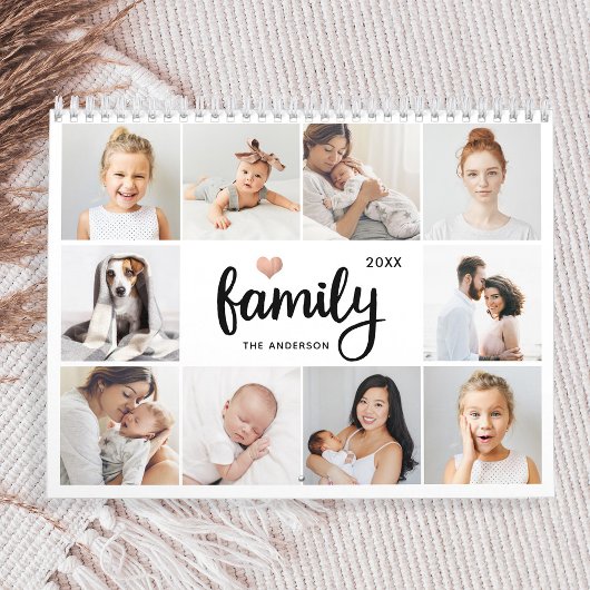 Einfach und elegant | Family Heart Foto Collage 20 Kalender