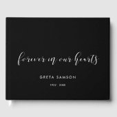 Einfach und elegant Forever in unseren Herzen Beer Gästebuch (Vorderseite)