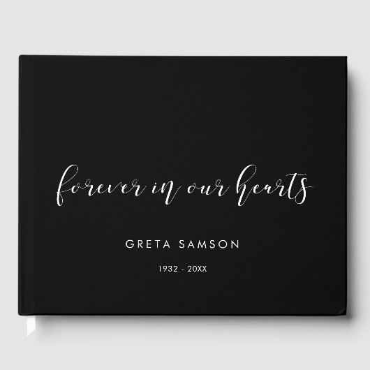 Einfach und elegant Forever in unseren Herzen Beer Gästebuch (Vorderseite)