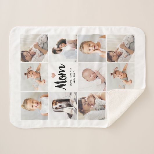 Einfach und elegant | Foto Collage für Mama mit He Sherpadecke (Vorderseite (Horizontal))