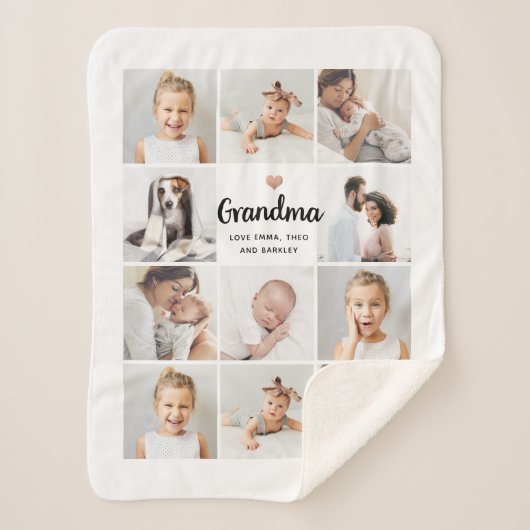 Einfach und elegant | Foto-Collage für Oma Sherpadecke (Vorderseite)