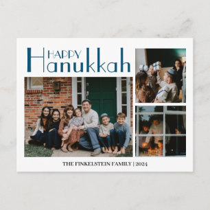 Einfach und elegant   Hanukkah, Familie 3 Foto Feiertagspostkarte