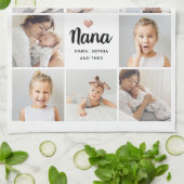 Einfach und elegant | Heart Foto Collage für Nana Geschirrtuch (Gefaltet)