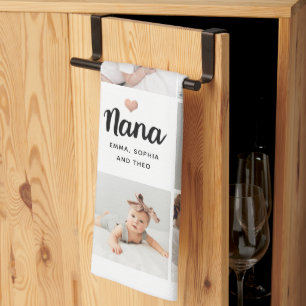 Einfach und elegant   Heart Foto Collage für Nana Geschirrtuch