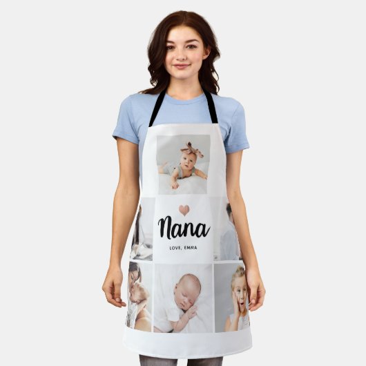 Einfach und elegant | Heart Foto Collage für Nana Schürze (Getragen)