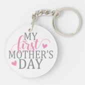 Einfach und elegant Mein erster Muttertag| Schlüss Schlüsselanhänger (Rückseite)