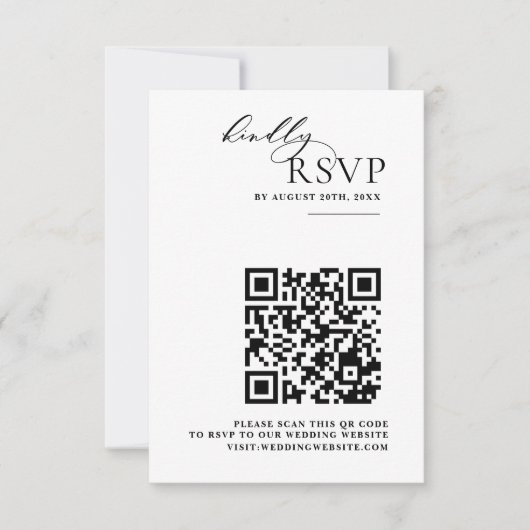 Einfach und elegant Minimalistisch RSVP Karte (Vorderseite)