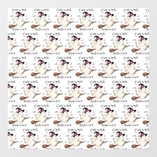 Einfach und elegant Niedlich Hexe erstes Halloween Fensteraufkleber (Blatt)