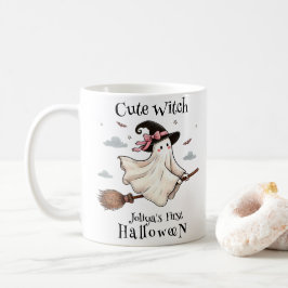 Einfach und elegant Niedlich Hexe erstes Halloween Kaffeetasse