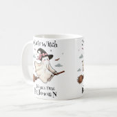 Einfach und elegant Niedlich Hexe erstes Halloween Kaffeetasse (Vorderseite Links)