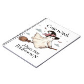 Einfach und elegant Niedlich Hexe erstes Halloween Notizblock (Linke Seite)