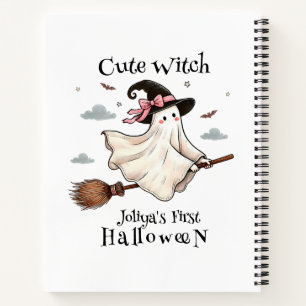 Einfach und elegant Niedlich Hexe erstes Halloween Notizblock