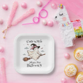 Einfach und elegant Niedlich Hexe erstes Halloween Pappteller (Party)
