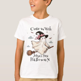 Einfach und elegant Niedlich Hexe erstes Halloween T-Shirt