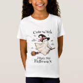 Einfach und elegant Niedlich Hexe erstes Halloween T-Shirt (Vorderseite)
