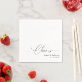 Einfach und elegant: Personalisierte Cheers Weddin Serviette (Beispiel)
