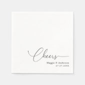 Einfach und elegant: Personalisierte Cheers Weddin Serviette (Vorderseite)