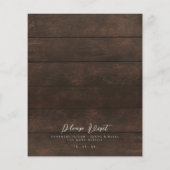 Einfach und elegant Rustikales Holz Licht Hochzeit Flyer (Hinten)