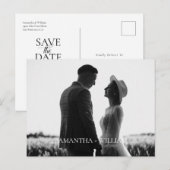 Einfach und elegant Save the Date Postkarte (Vorne/Hinten)