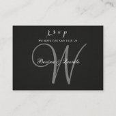 Einfach und elegant: Schwarze Linde mit Monogramm  Begleitkarte (Rückseite)