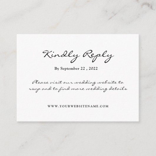 Einfach und elegant: Schwarze Linse mit Monogramm Begleitkarte (Vorderseite)