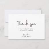 Einfach und elegant | Taufe Baby danke Karte (Rückseite)